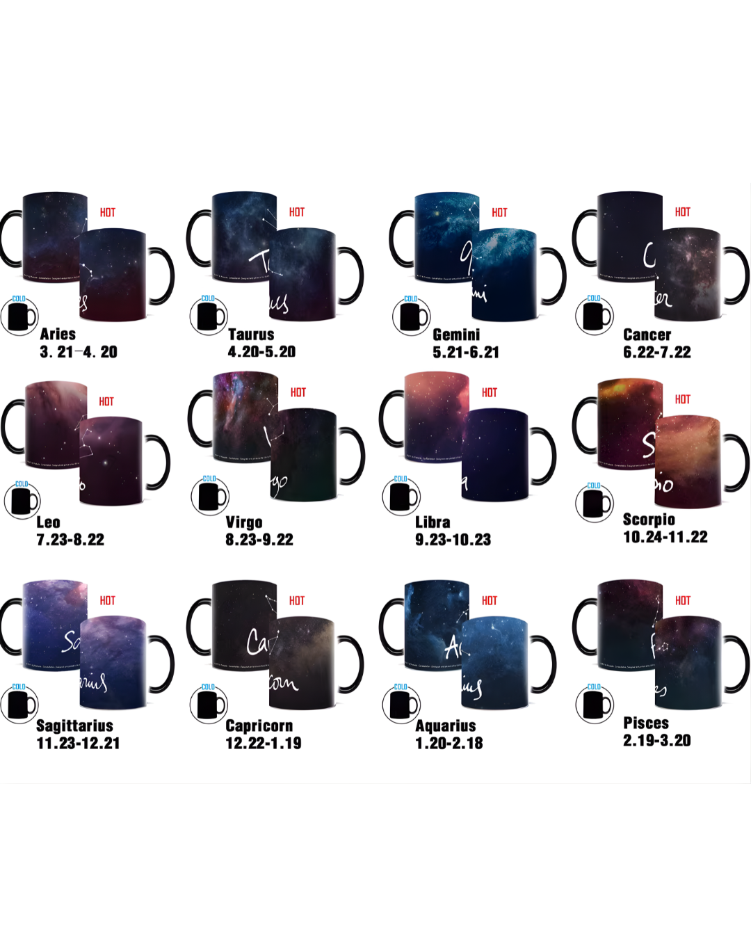 Zodiac Constellation Mug – Magic Color Changing Coffee Cup