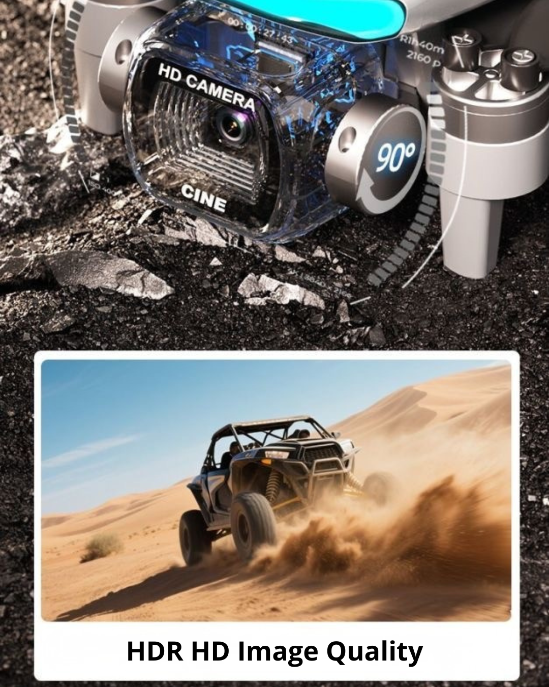 Professional HD Camera Drone with 7.48” Screen & 50× Zoom