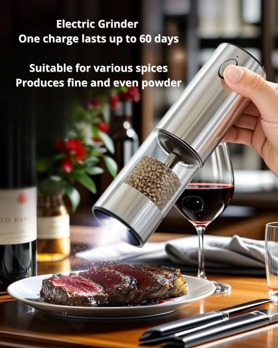 Rechargeable Salt & Pepper Grinder Set – Effortless Daily Seasoning