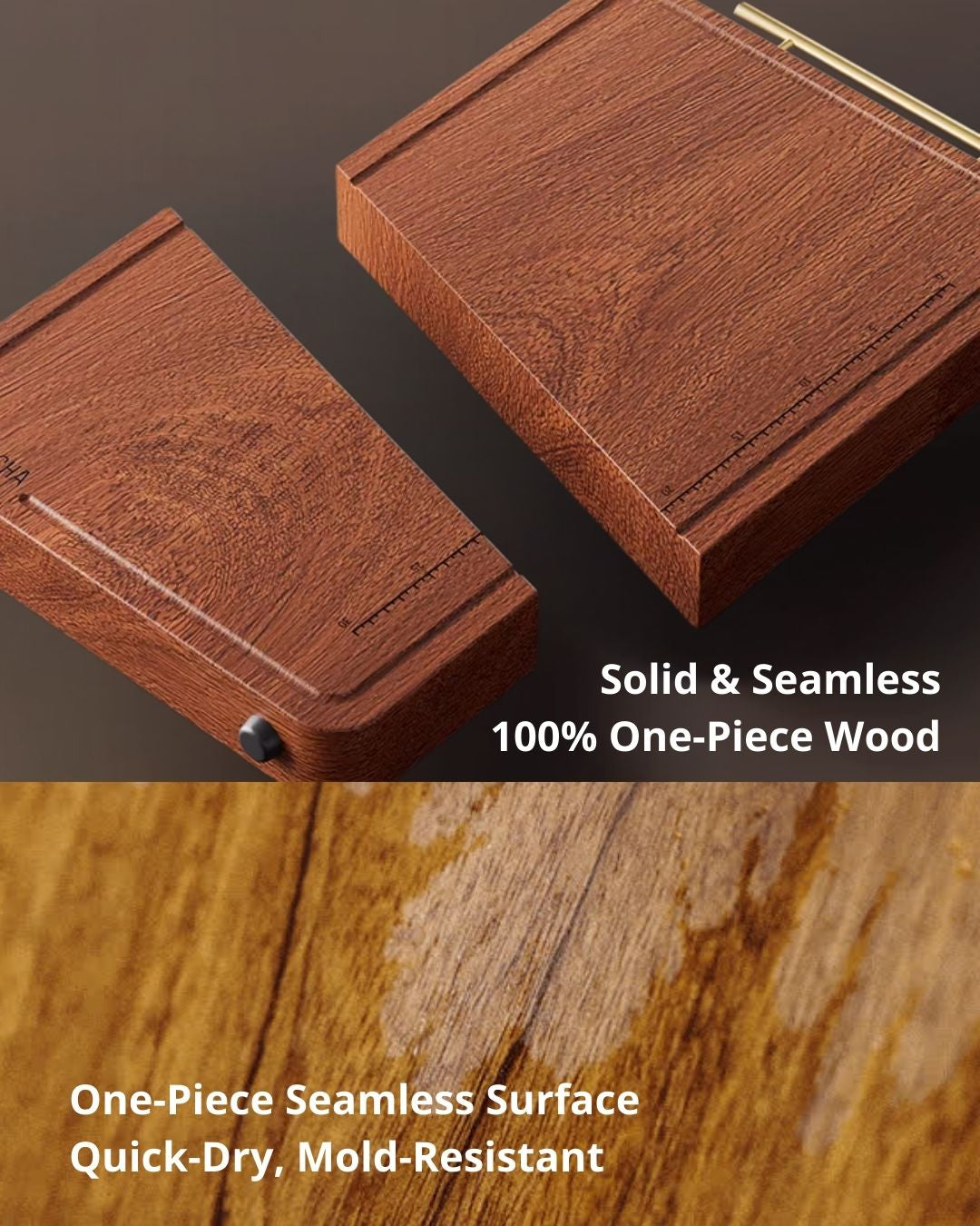 Solid African Ebony Wood Cutting Board – Knife-Friendly & Double-Sided