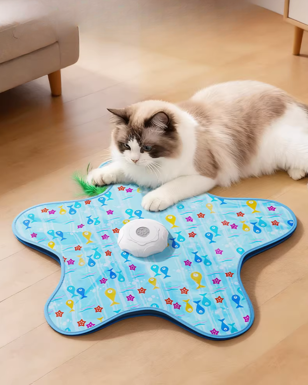 Interactive Hide & Seek Cat Toy with Automatic Motion & Feather
