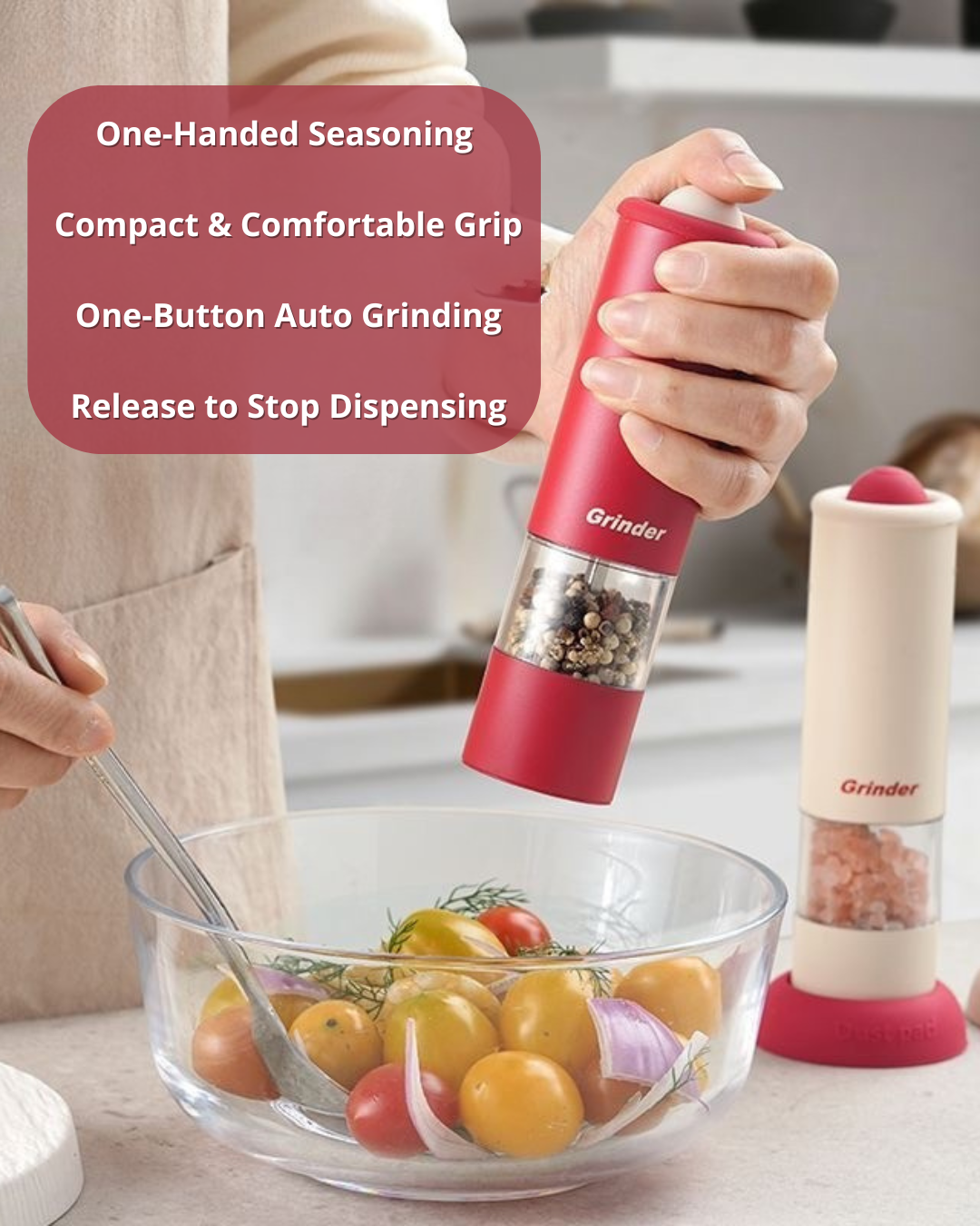 Professional Electric Pepper & Salt Grinder Set – One-Touch & Rechargeable
