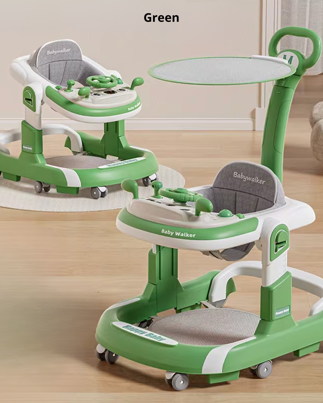 4-in-1 Baby Walker with Music & Lights Activity Tray – 6 Months+