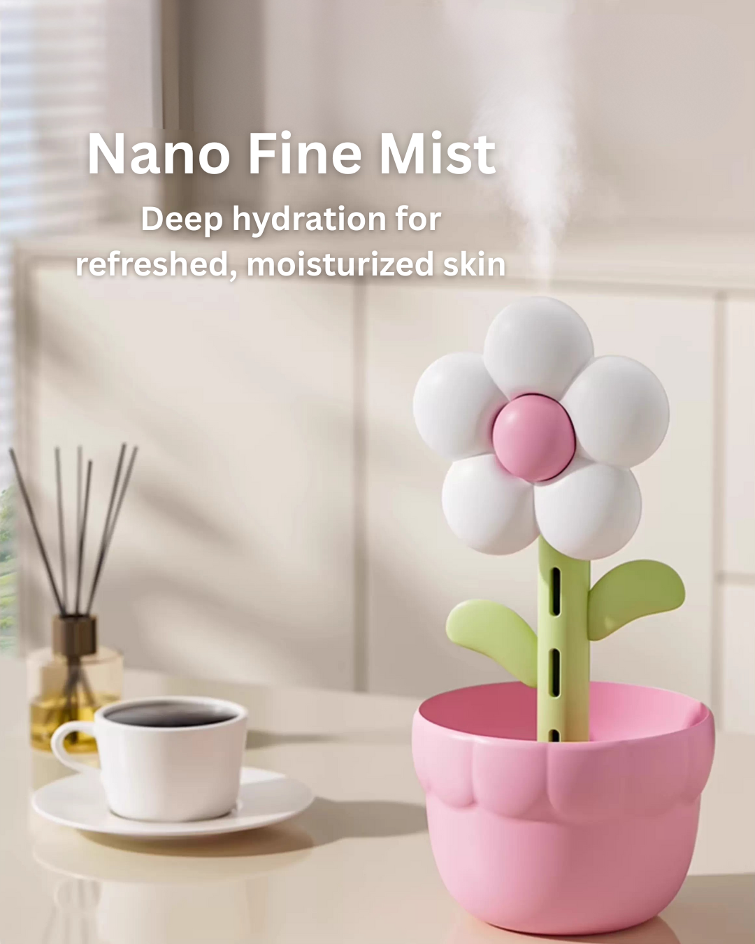 Flower Air Purifier & Humidifier with Quiet Mist and Ambient Light