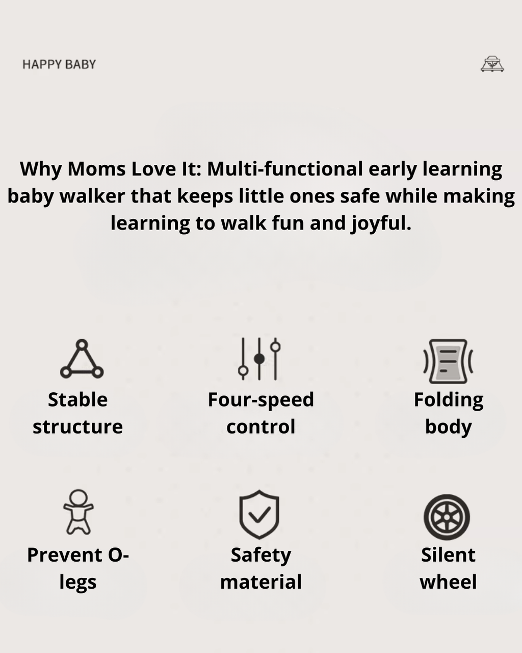 4-in-1 Baby Walker with Music & Lights Activity Tray – 6 Months+