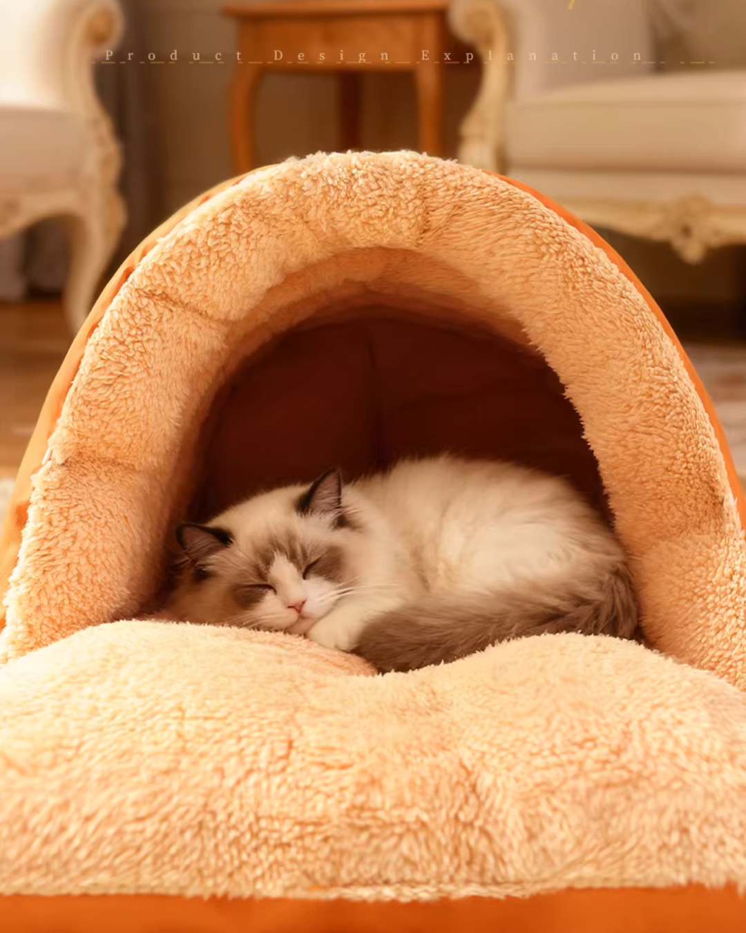 Enclosed Pet Sleeping Bag Bed for Cats & Small Dogs
