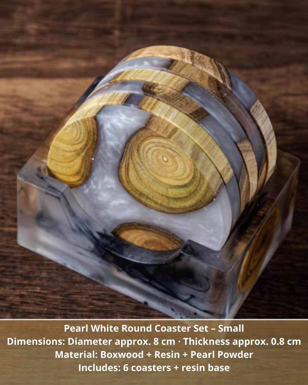 Elegant Resin & Natural Wood Coasters for Coffee, Tea & Everyday Use