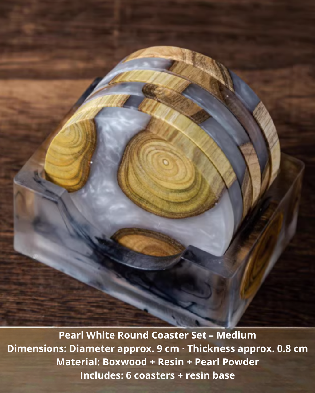 Elegant Resin & Natural Wood Coasters for Coffee, Tea & Everyday Use