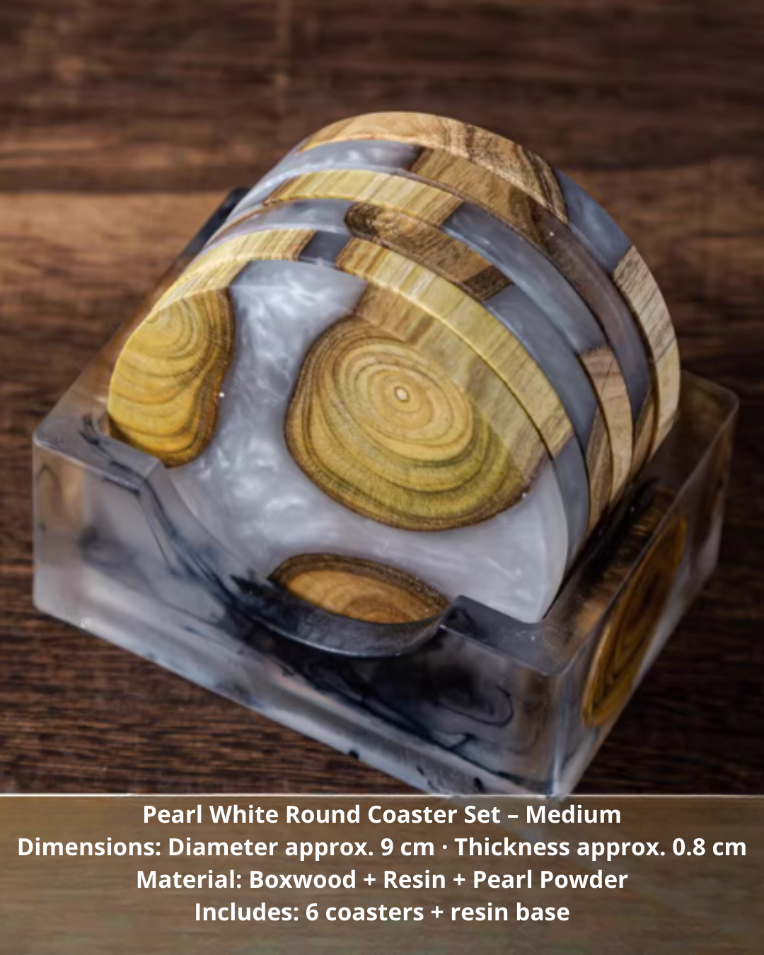 Elegant Resin & Natural Wood Coasters for Coffee, Tea & Everyday Use