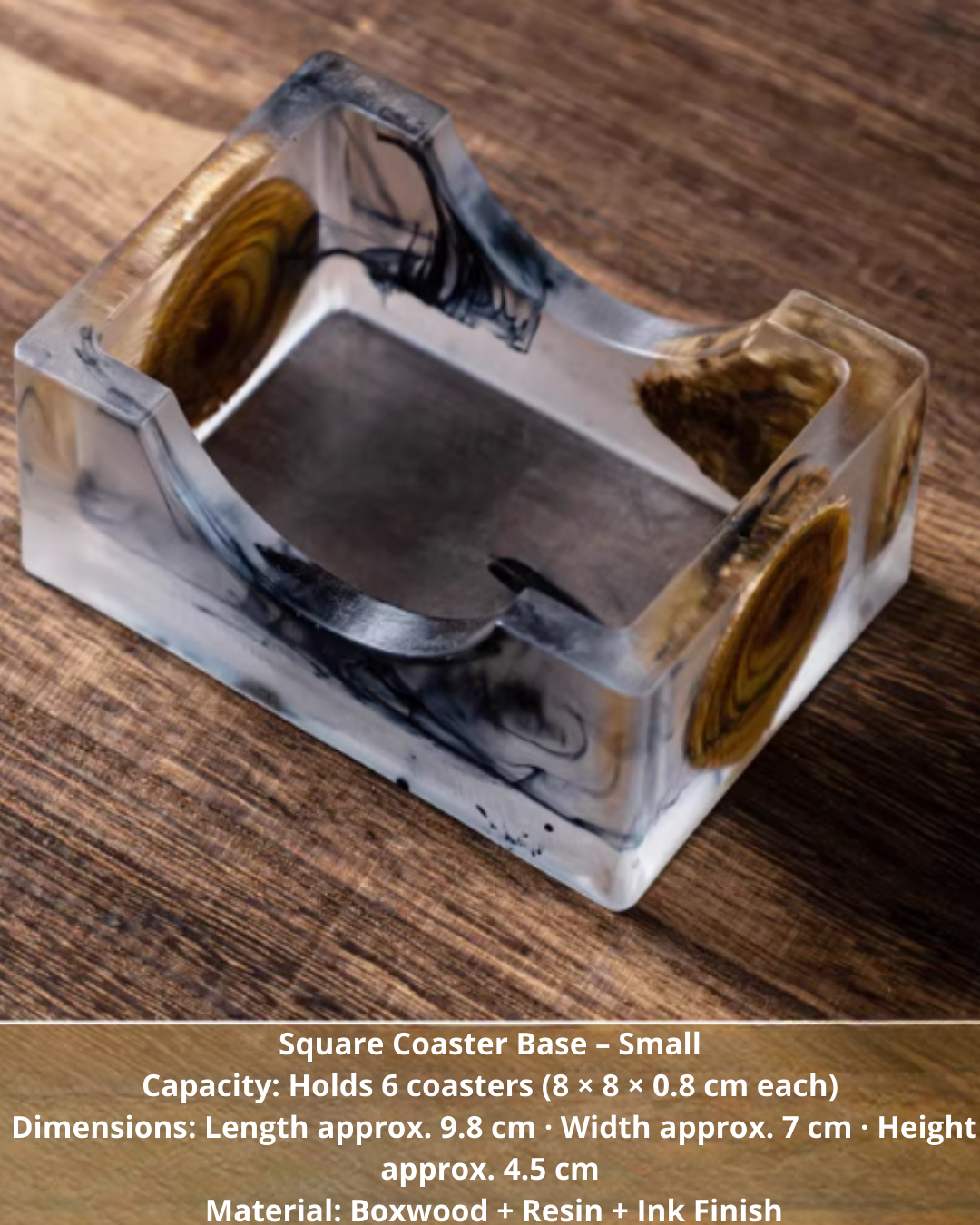 Elegant Resin & Natural Wood Coasters for Coffee, Tea & Everyday Use