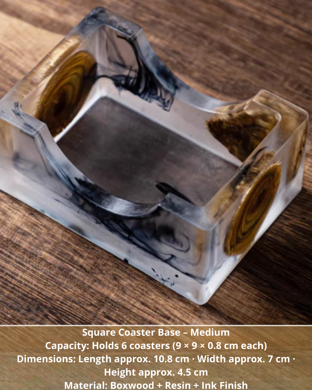 Elegant Resin & Natural Wood Coasters for Coffee, Tea & Everyday Use