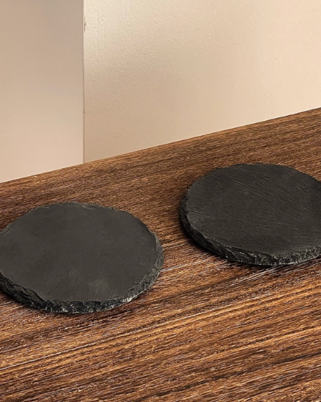 Natural Black Stone Coasters – Heat-Resistant & Durable Table Protection