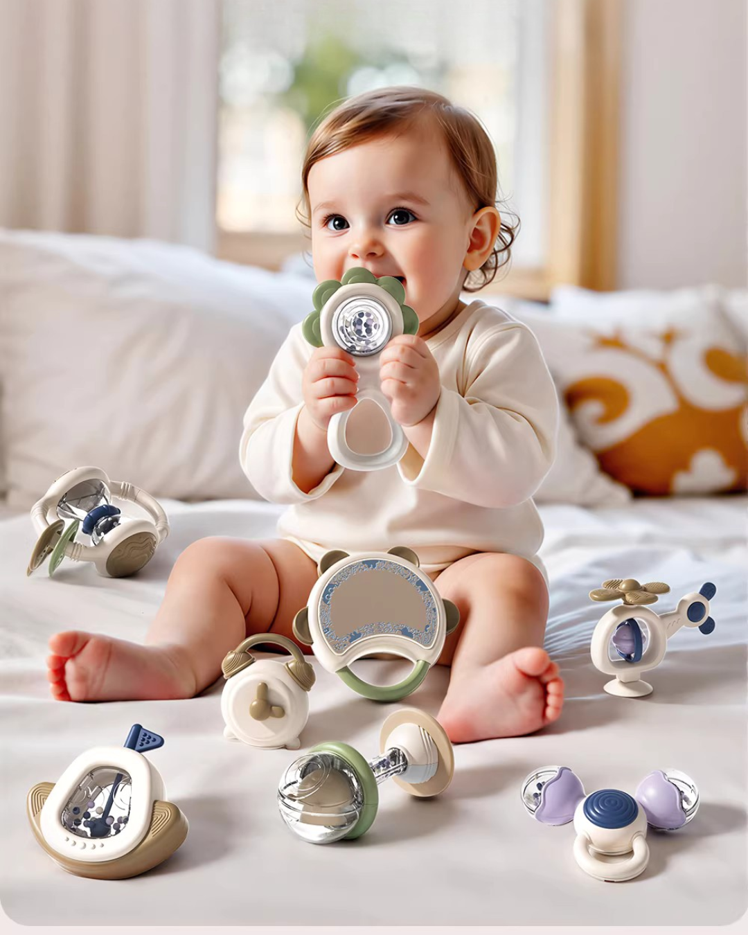 10-Piece Baby Rattle & Teether Set – Safe, Sensory & Teething Relief