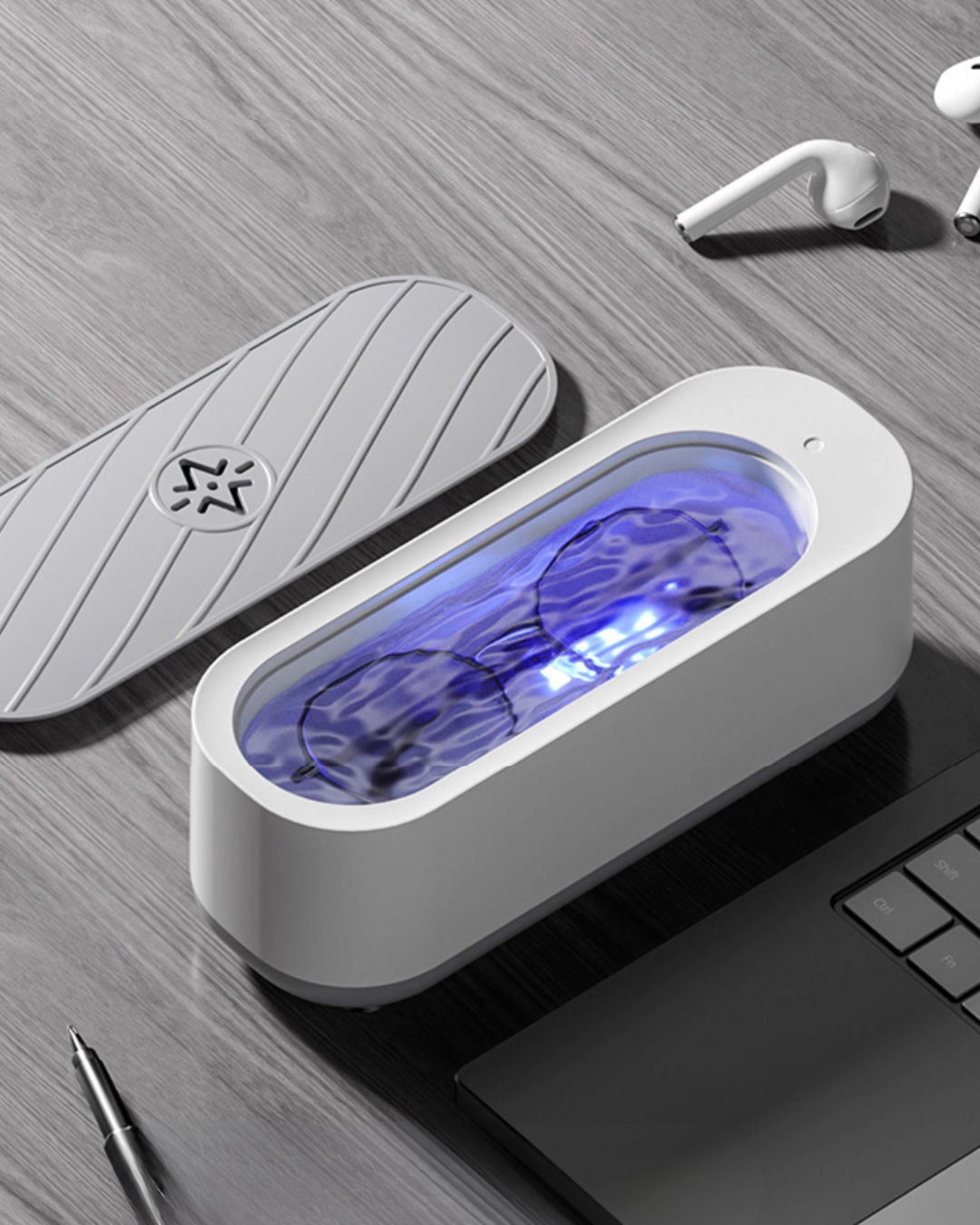 Portable Ultrasonic Cleaner for Glasses, Jewelry, Watches & Makeup Tools