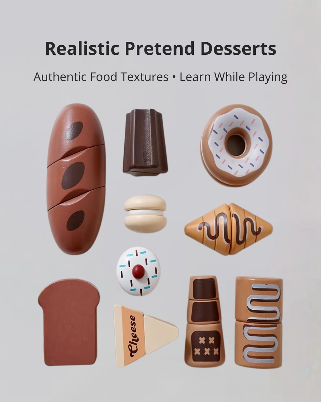 Kids Wooden Play Kitchen & Food Toy Set – Pretend Play for Toddlers