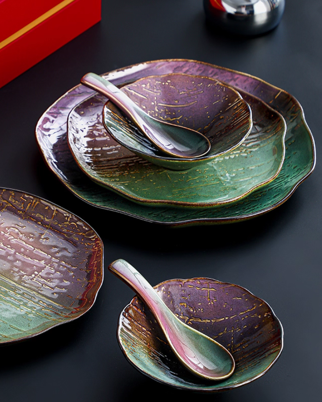 Color Kiln Transformation Porcelain Dinnerware Gift Set – Artistic & Durable