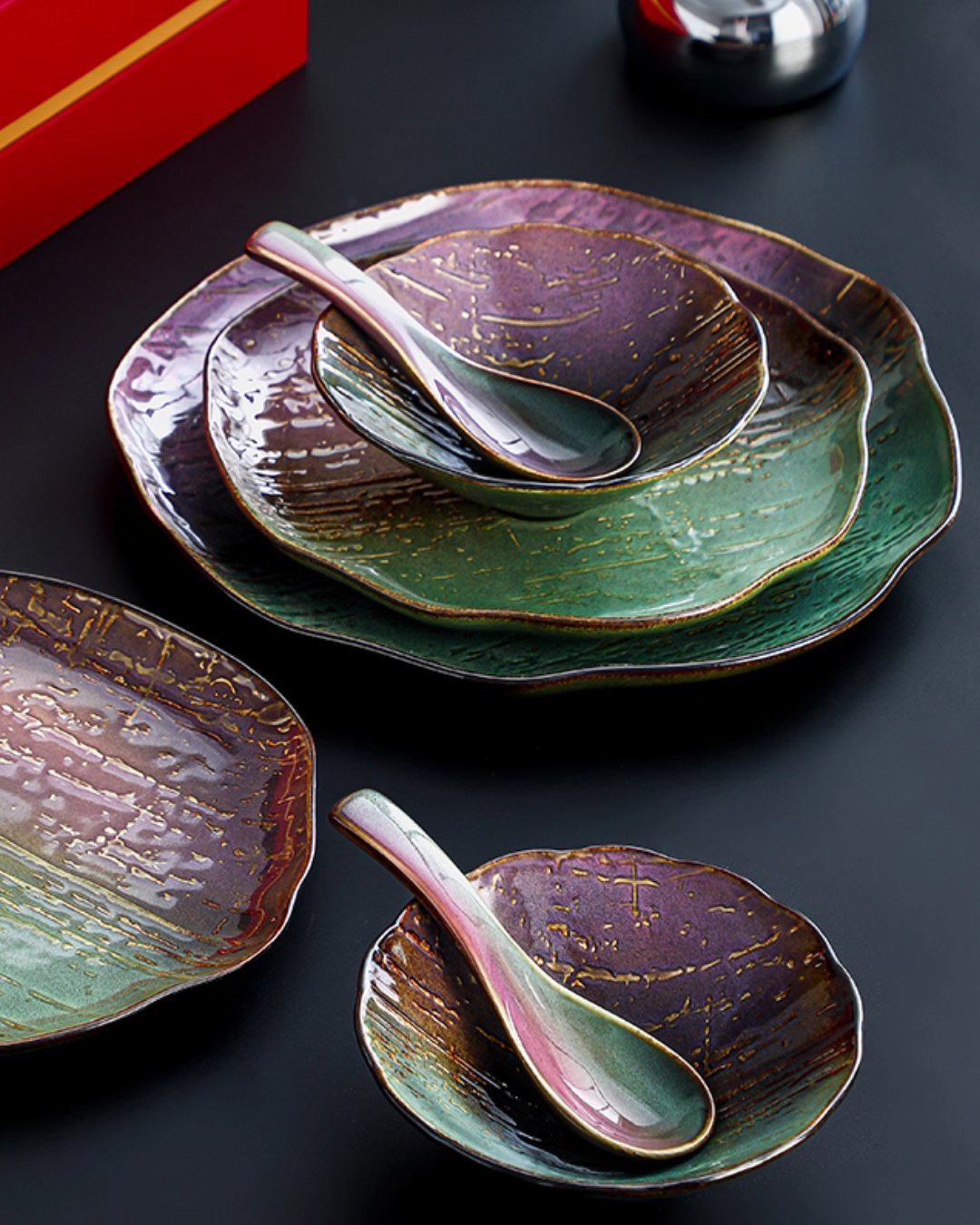 Color Kiln Transformation Porcelain Dinnerware Gift Set – Artistic & Durable