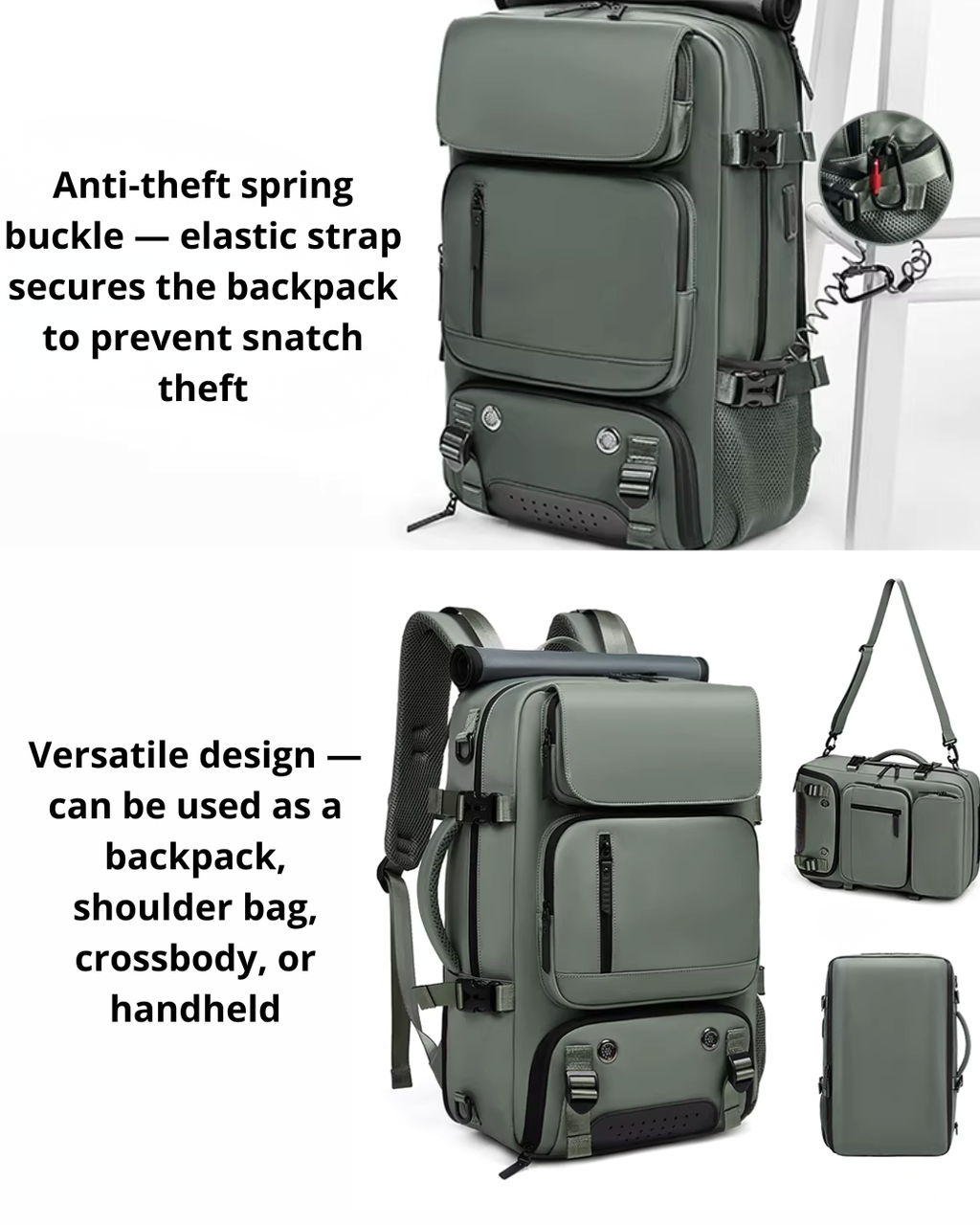 Large-Capacity Travel Backpack – Water-Resistant with Laptop Compartment