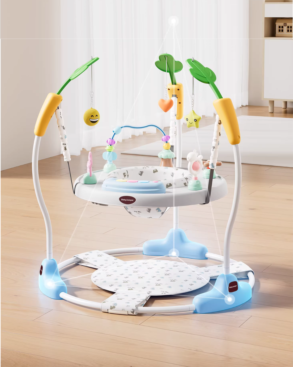 Multi-Function Baby Jumper, Activity Chair & Learning Walker | Adjustable Height, 360° Rotating Seat, Early Learning Toys for 6+ Months Toddlers