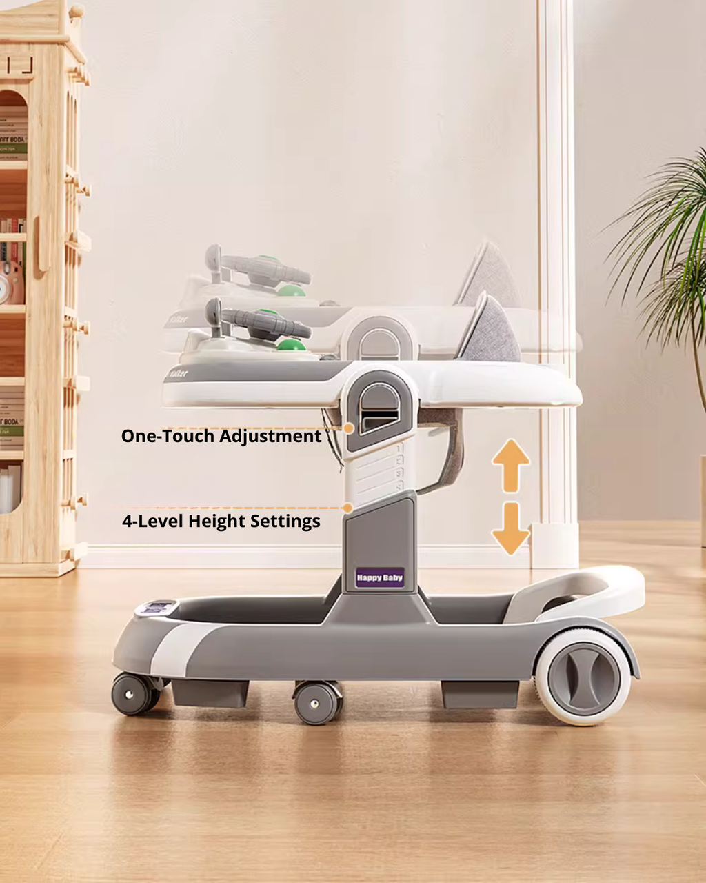 4-in-1 Baby Walker with Music & Lights Activity Tray – 6 Months+