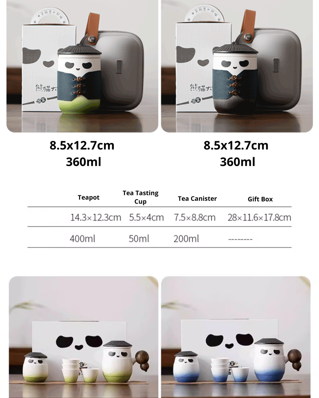 Panda Hero Tea Set – Compact Nested Design for Mindful Tea