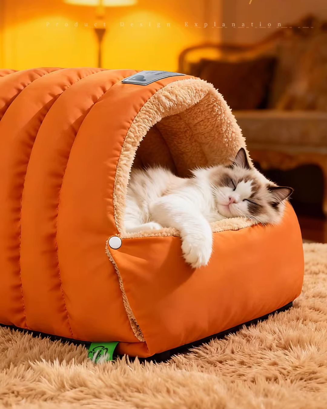 Enclosed Pet Sleeping Bag Bed for Cats & Small Dogs