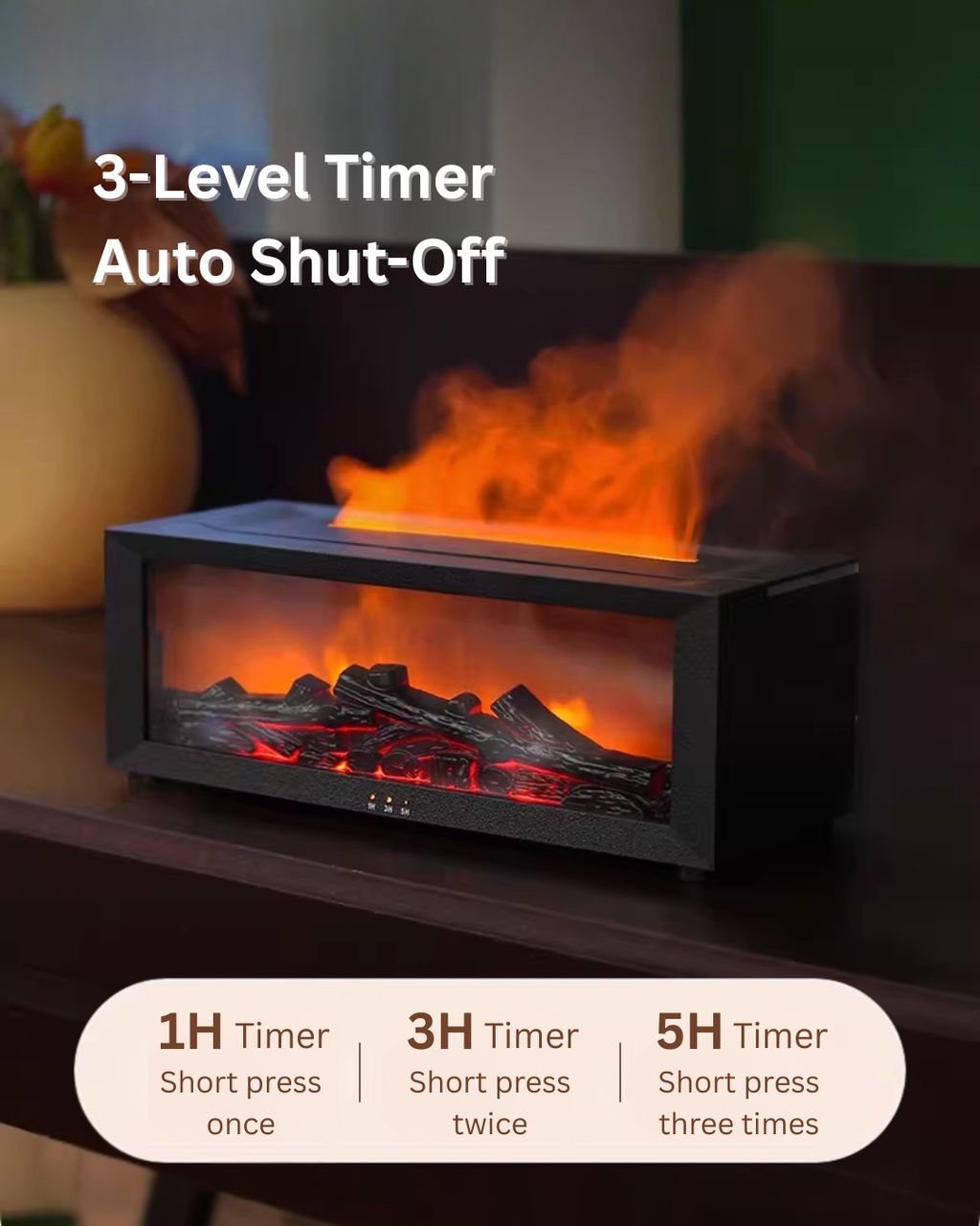 Flame Fireplace Aroma Humidifier & Air Purifier