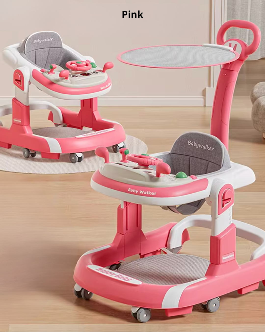 4-in-1 Baby Walker with Music & Lights Activity Tray – 6 Months+