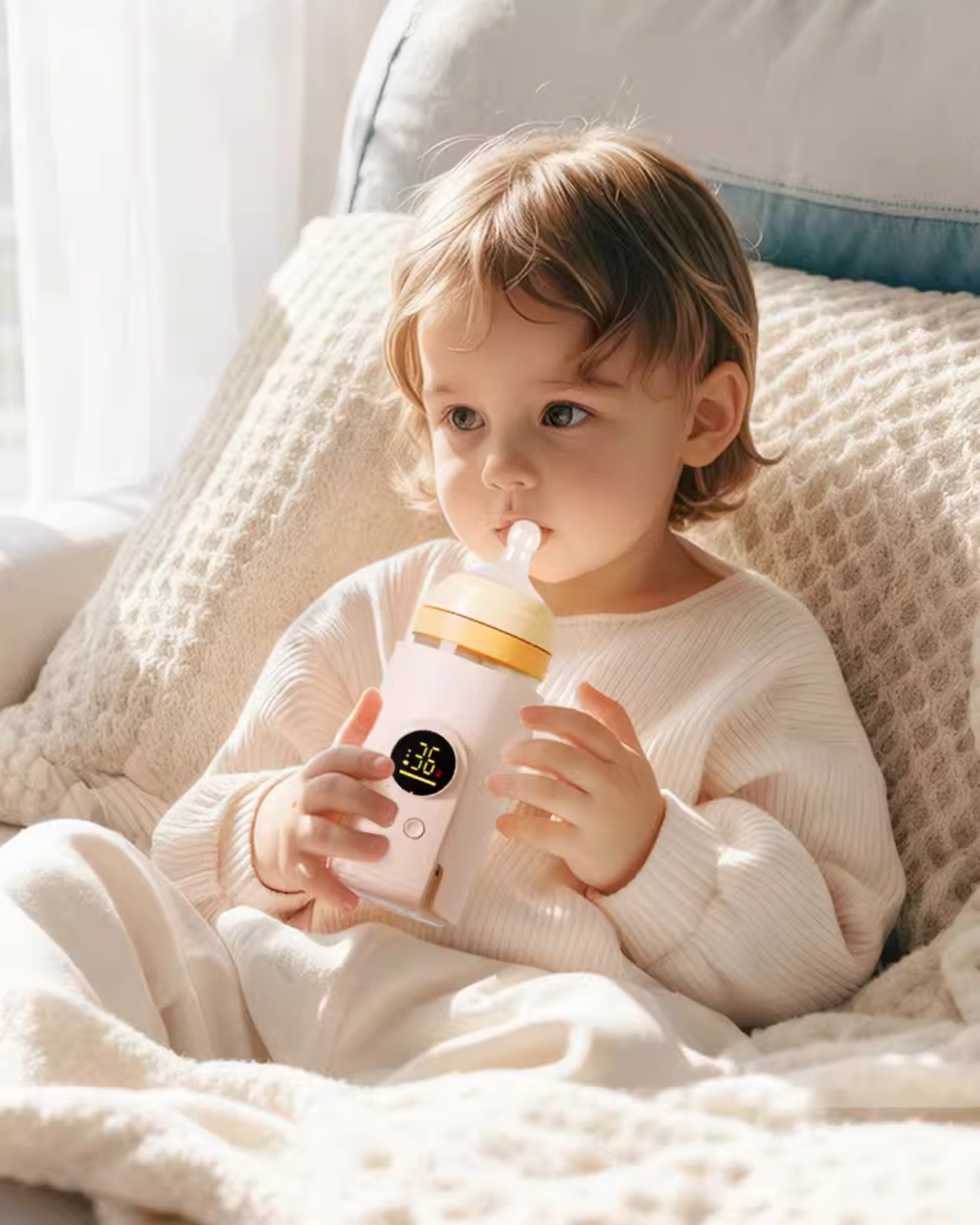 Wireless Portable Baby Bottle Warmer – Adjustable Temperature & USB