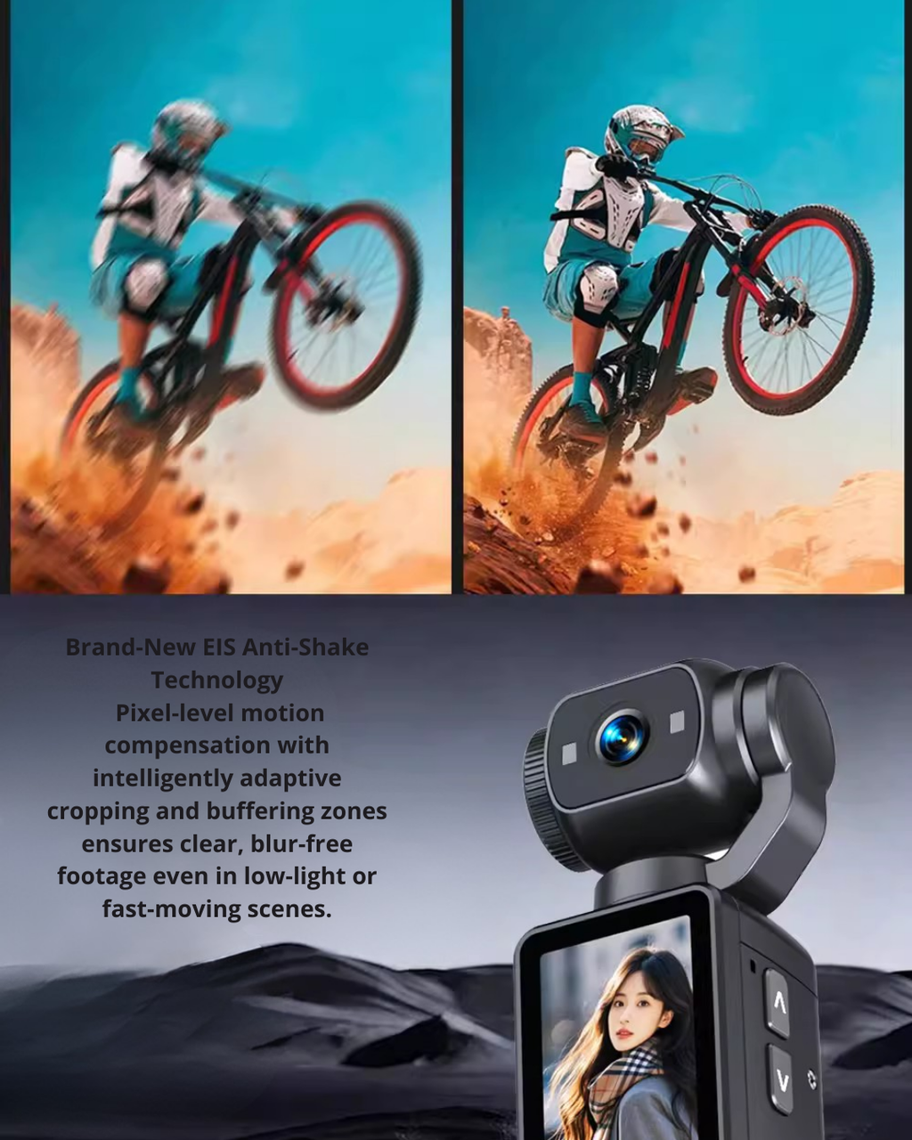 4800W HD Camera with Large Screen & Anti-Shake for Travel & Sports