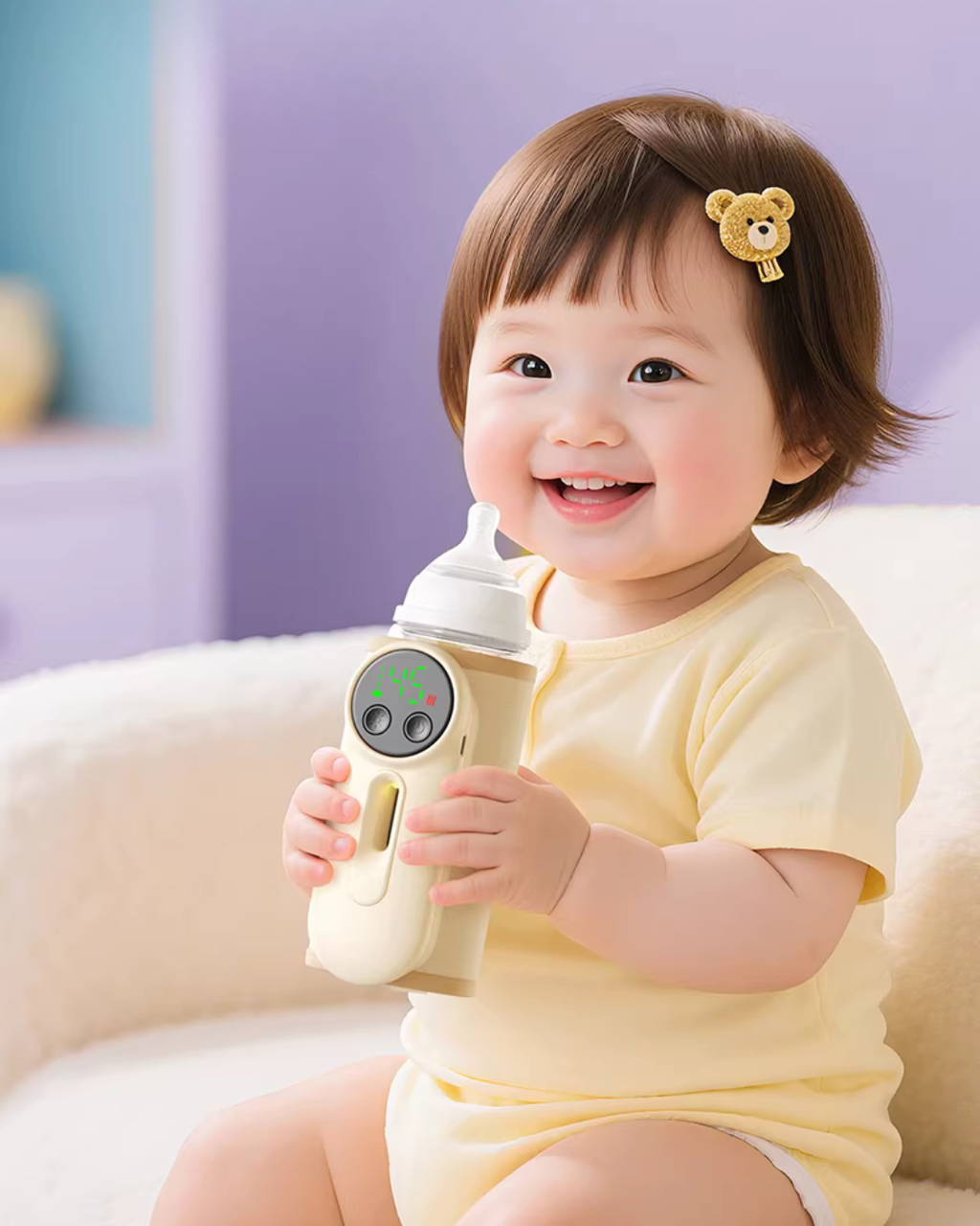 Wireless Baby Milk Warmer – 6 Temperature Levels, Travel Friendly