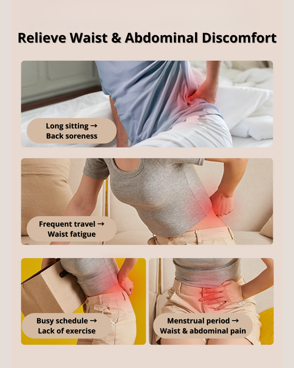 Slim & Comfortable EMS Waist Belt for Home, Work & Daily Use