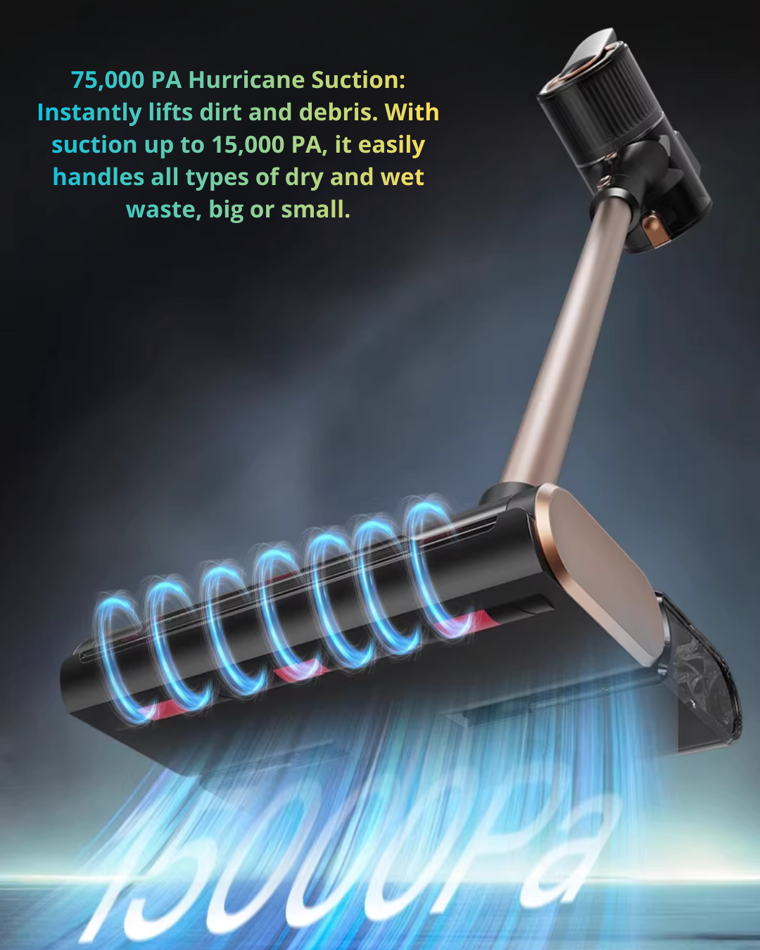 Cordless Vacuum with Green Light Dust Detection & Mop