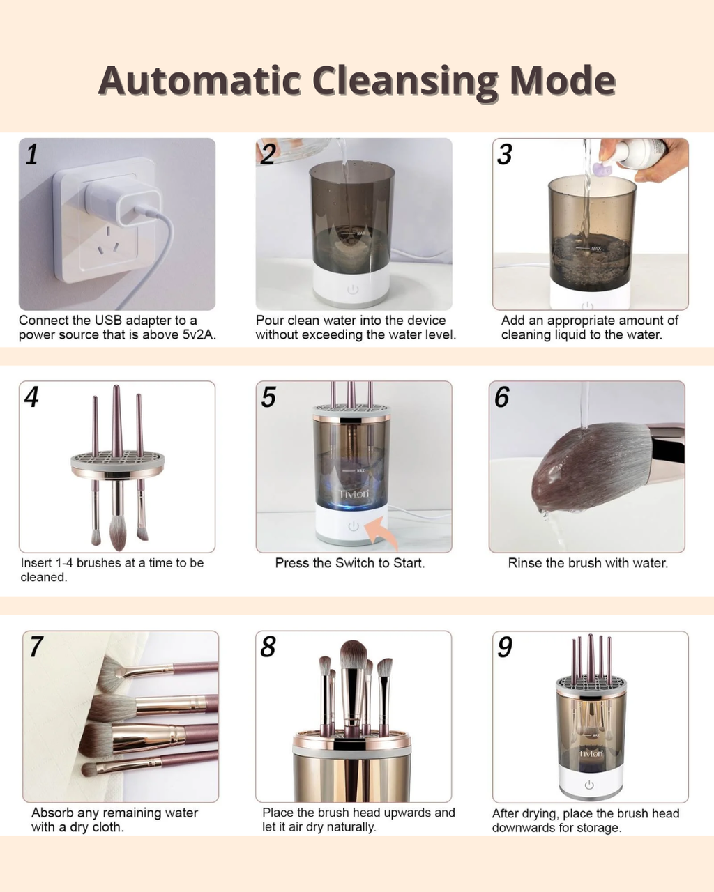 USB Makeup Brush Cleaner & Dryer – Quick, Travel-Friendly Beauty Tool