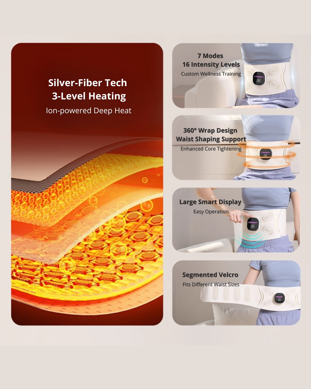 Slim & Comfortable EMS Waist Belt for Home, Work & Daily Use