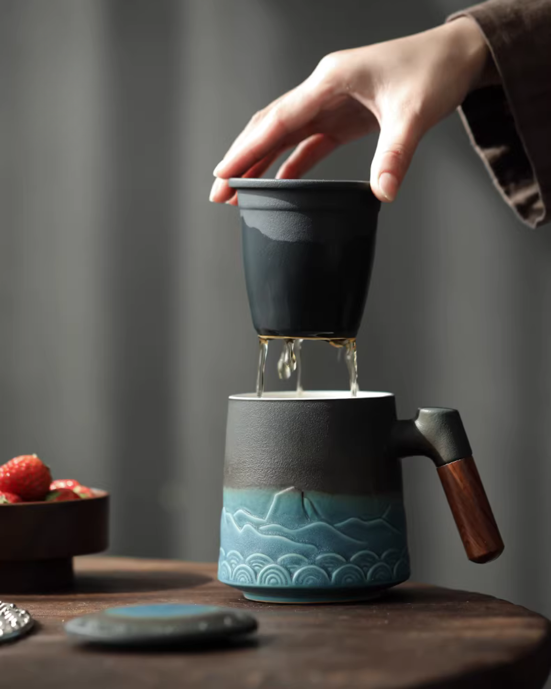 Rustic Ceramic Tea Mug for Daily Tea Rituals & Slow Living