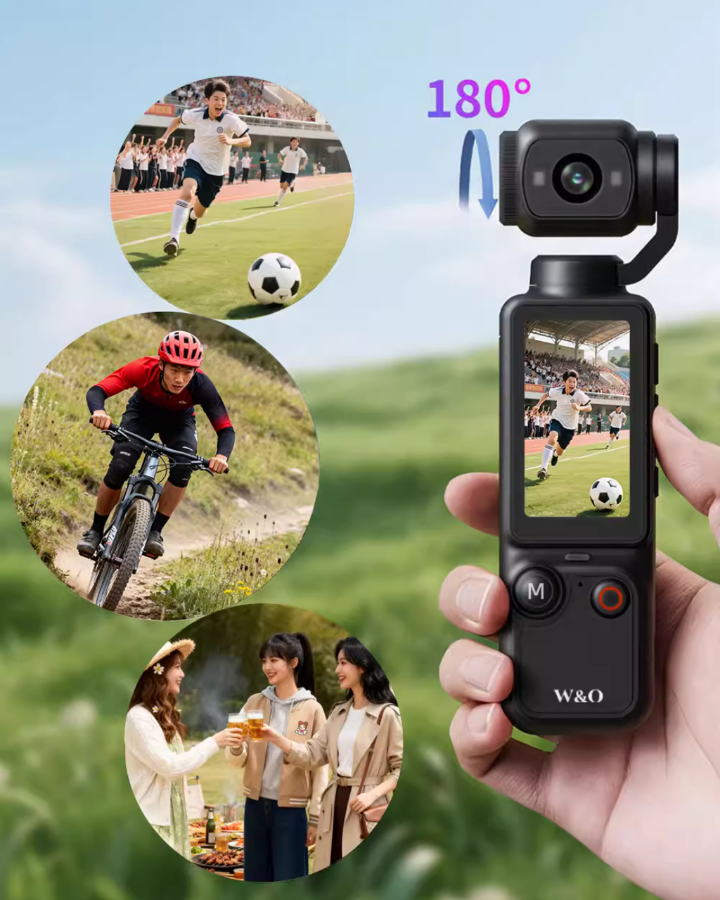 4800W HD Camera with Large Screen & Anti-Shake for Travel & Sports