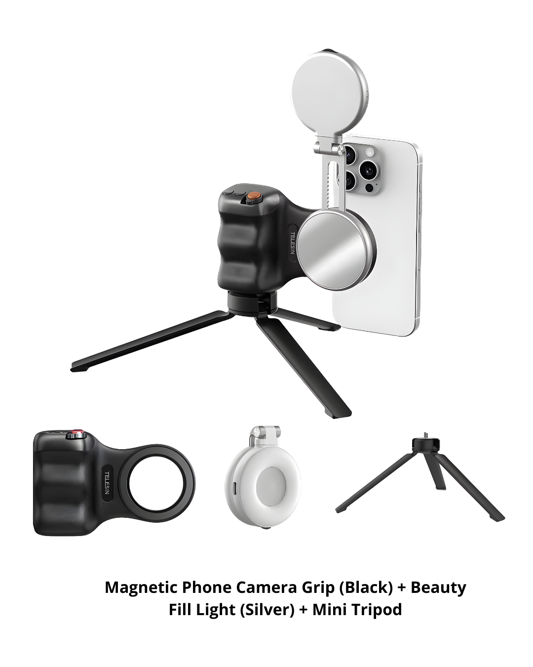 Magnetic Phone Camera Grip with Fill Light for Vlogging