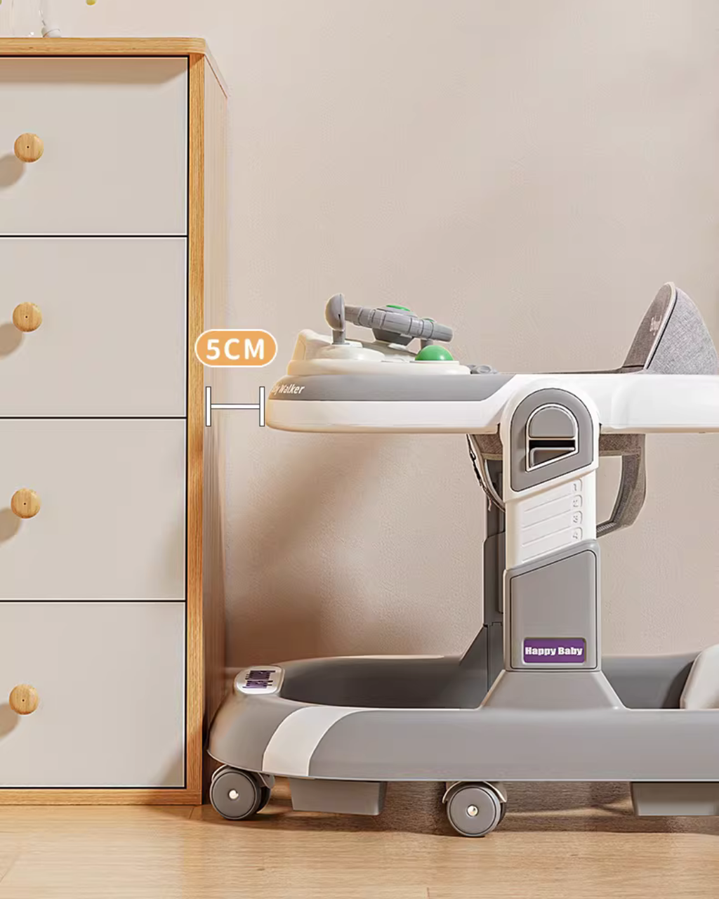 4-in-1 Baby Walker with Music & Lights Activity Tray – 6 Months+