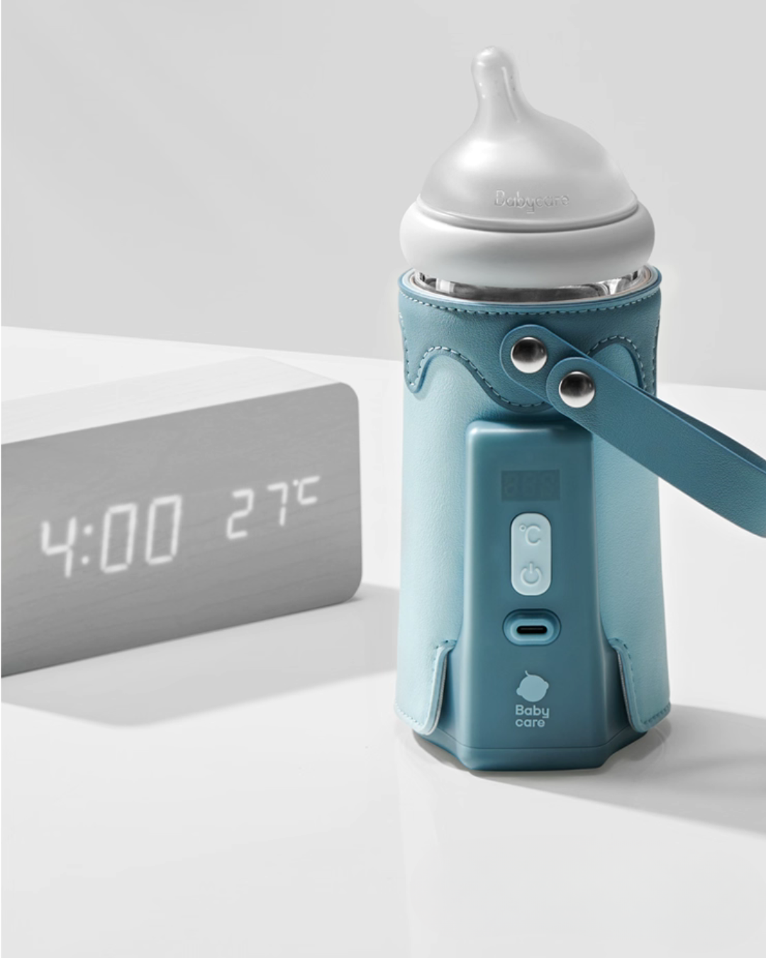 Portable Baby Bottle Warmer – 5 Temperature Levels, 4-Hour Battery