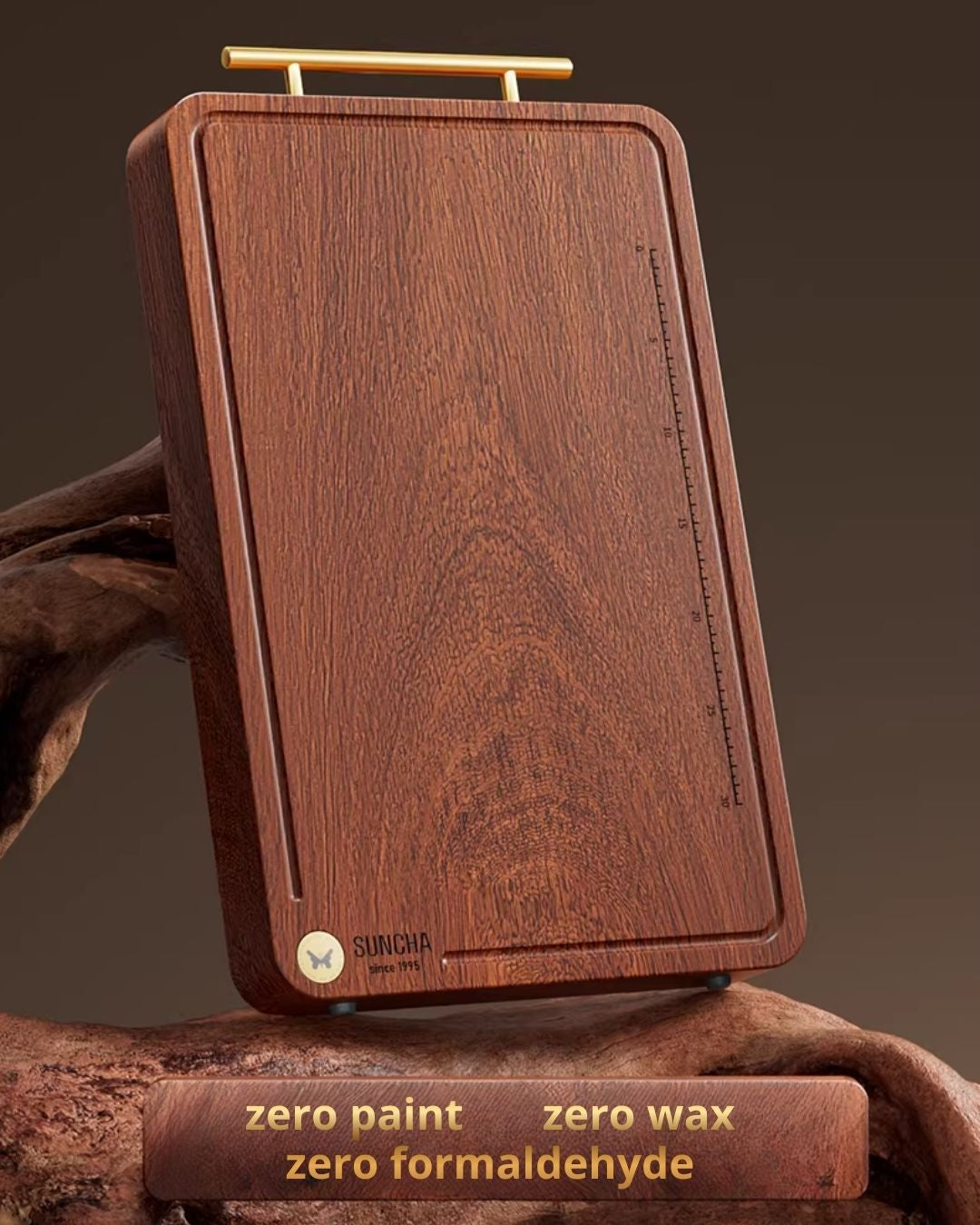 Solid African Ebony Wood Cutting Board – Knife-Friendly & Double-Sided