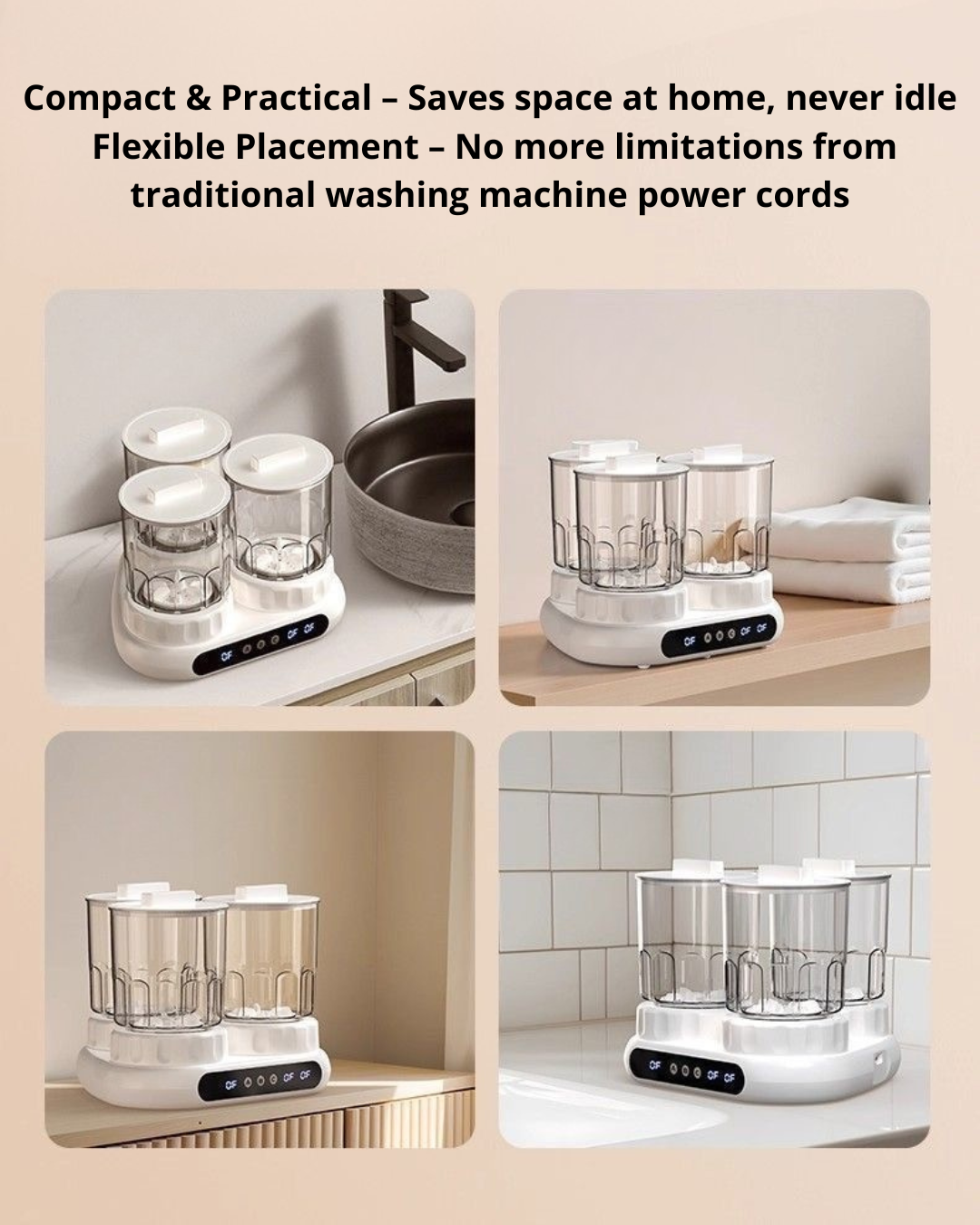 Portable Mini Laundry Washer 4.5L – Compact, Quiet & Hygienic Delicate Laundry