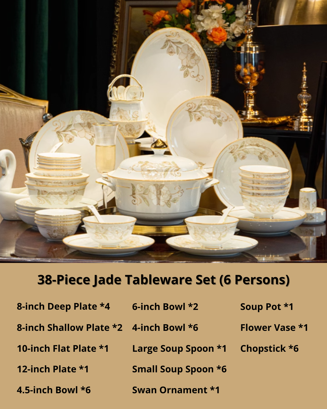Jingdezhen Bone China Dinnerware Gift Set – Premium & Elegant Collection
