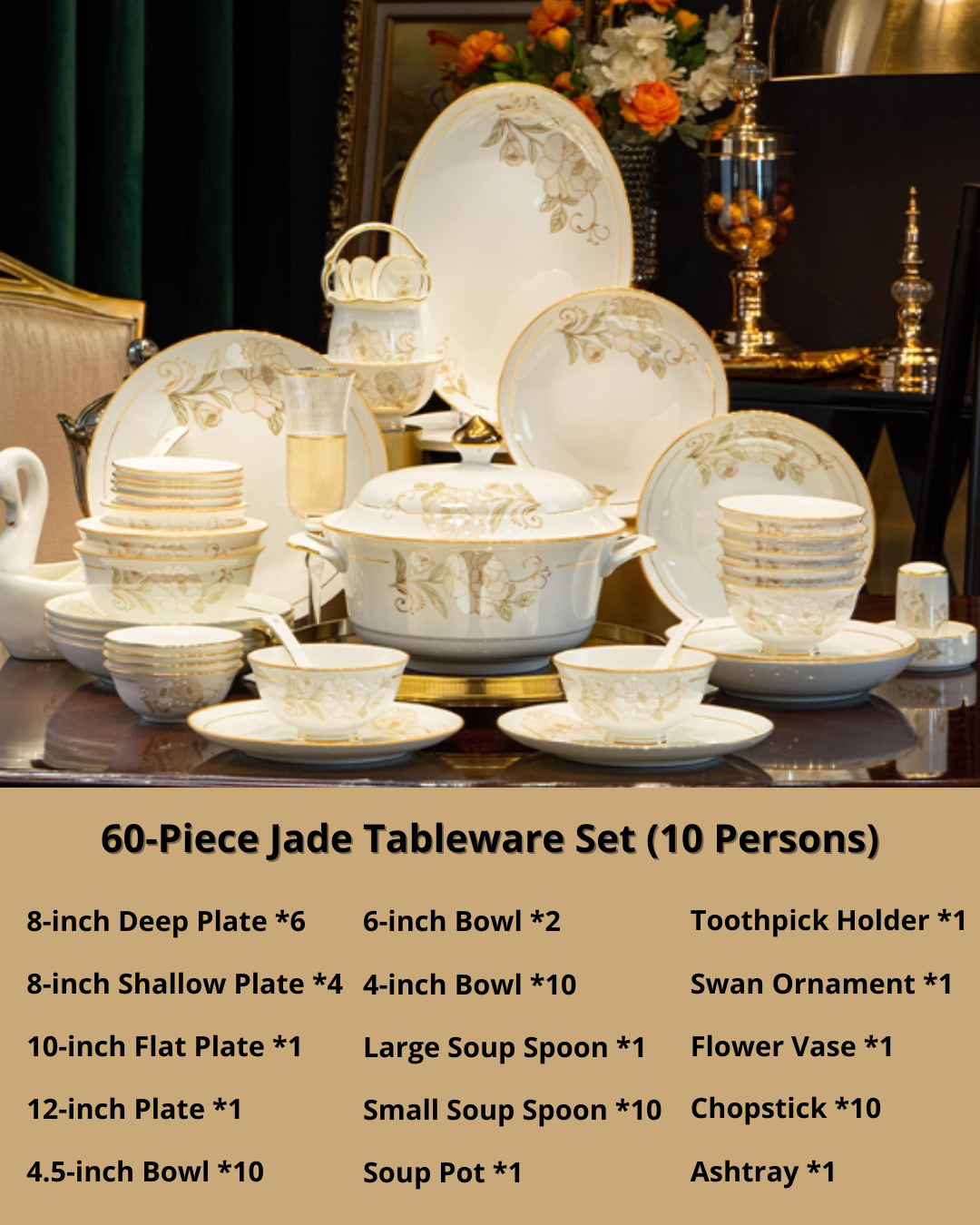 Jingdezhen Bone China Dinnerware Gift Set – Premium & Elegant Collection