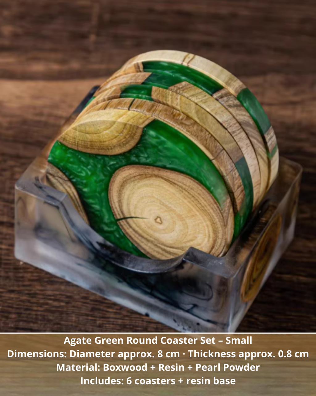 Elegant Resin & Natural Wood Coasters for Coffee, Tea & Everyday Use