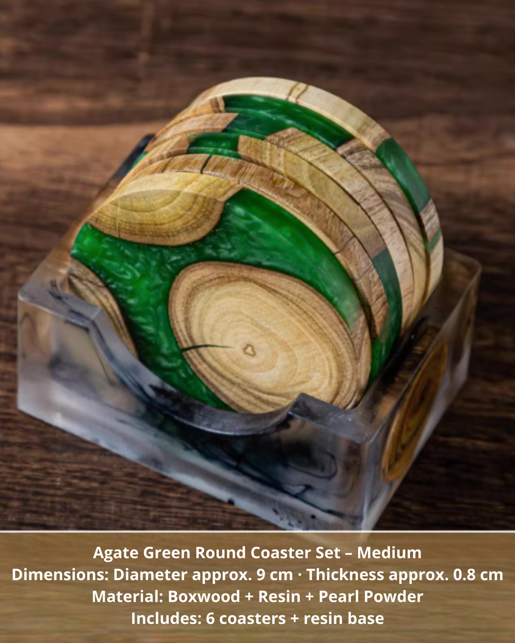 Elegant Resin & Natural Wood Coasters for Coffee, Tea & Everyday Use