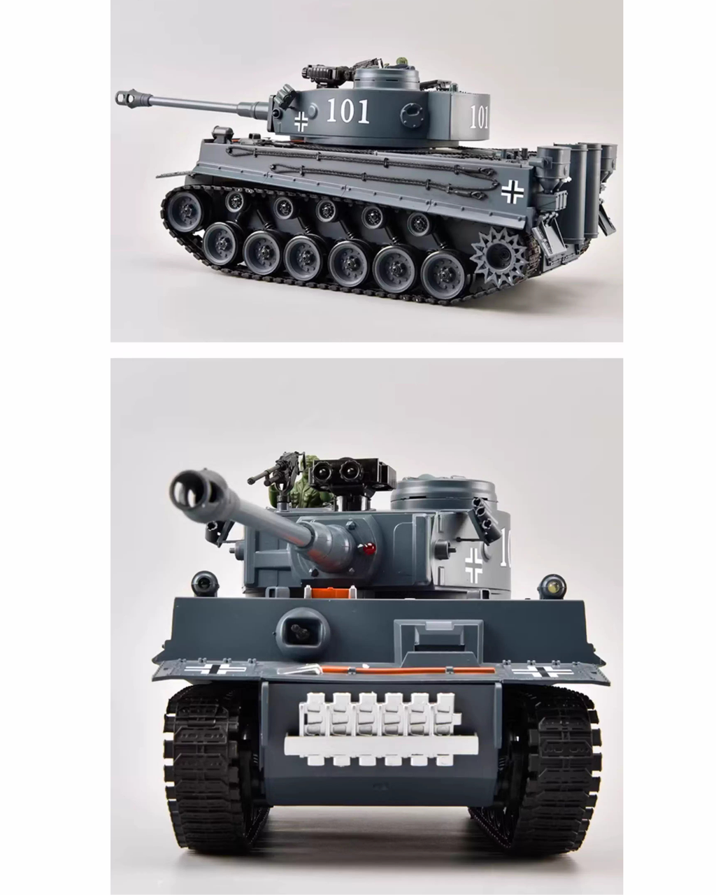 1:18 RC Water Bullet Tank with Adjustable Cannon & Shock-Absorbing Tracks