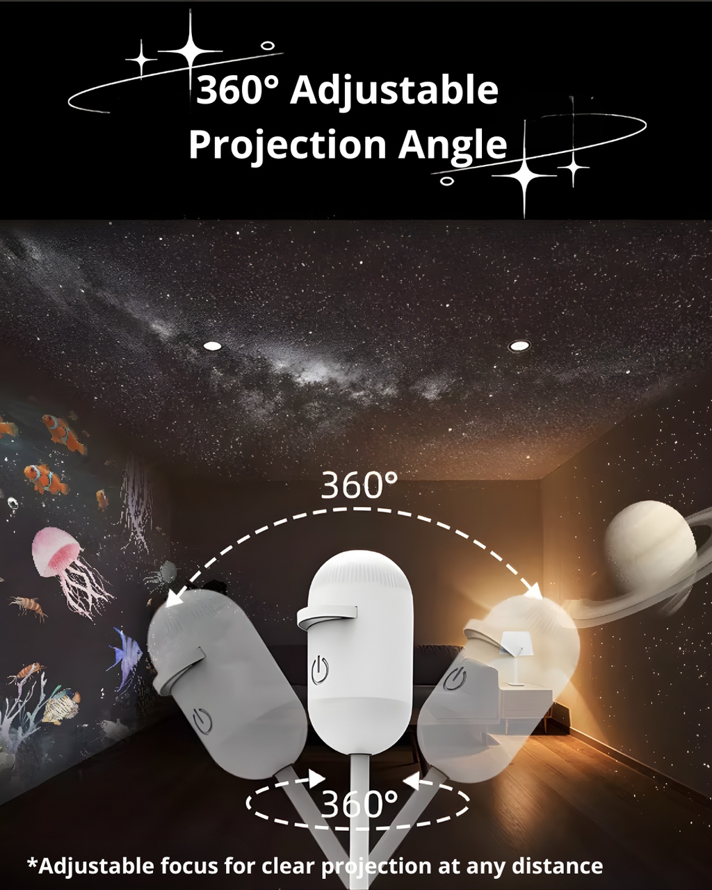 Bedside Night Light & Star Projector – Soft LED Lighting for Babies & Kids