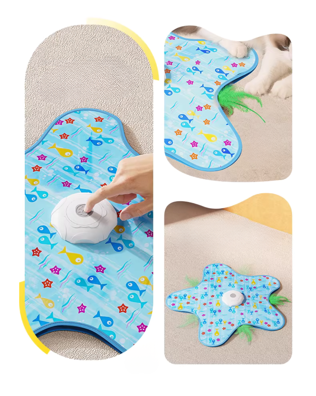 Interactive Hide & Seek Cat Toy with Automatic Motion & Feather