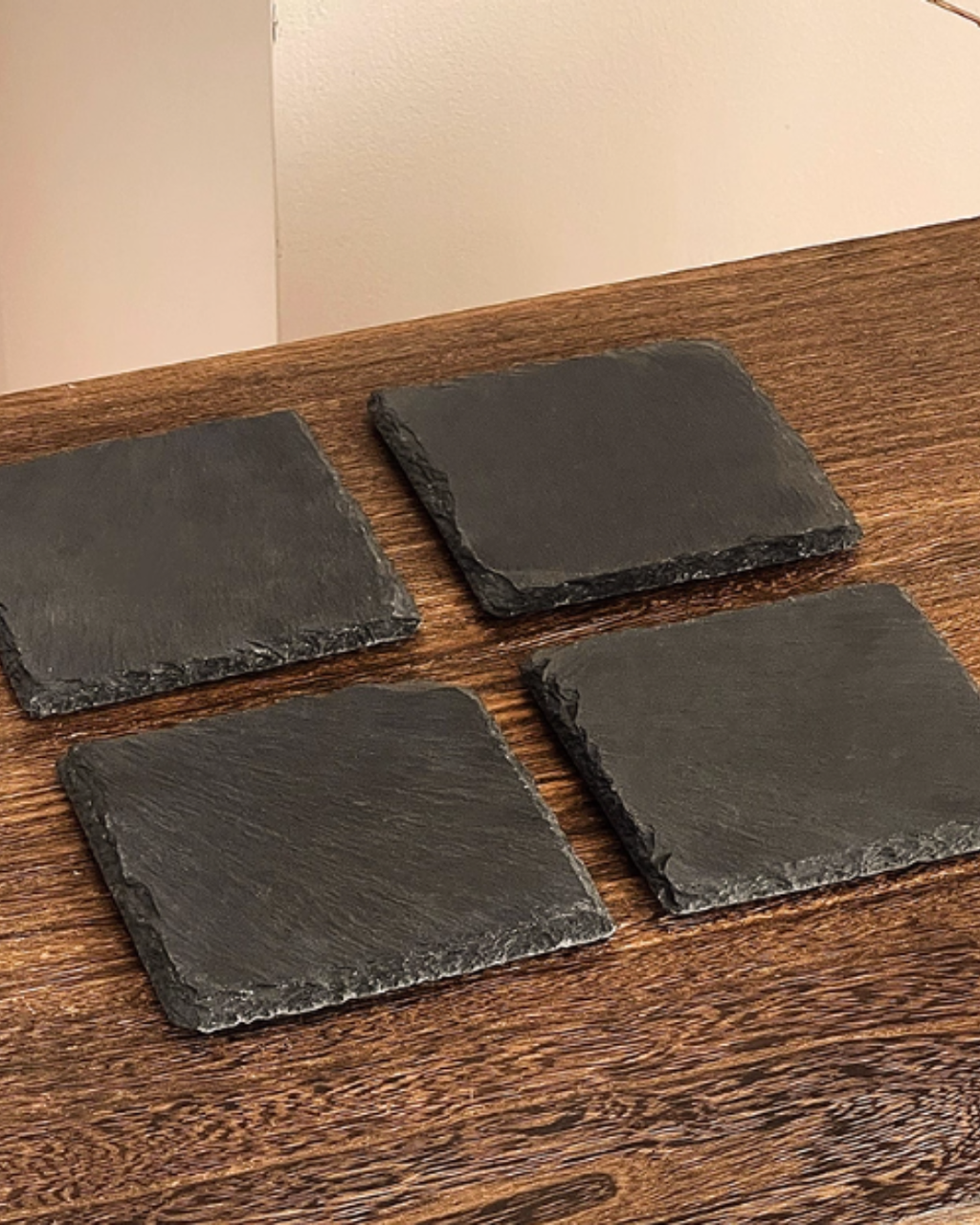 Natural Black Stone Coasters – Heat-Resistant & Durable Table Protection